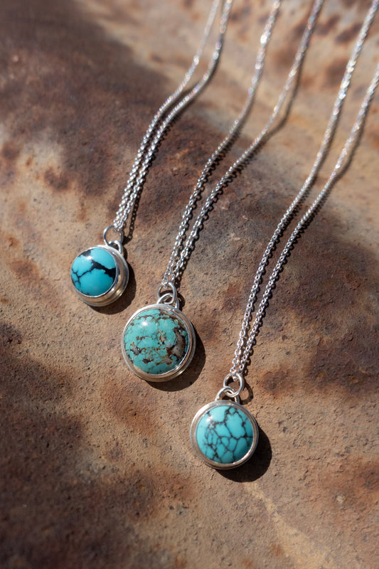 Tiny Turquoise Charm - 20" Necklace