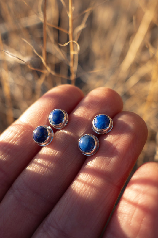 Lapis Lazuli Stud Earrings