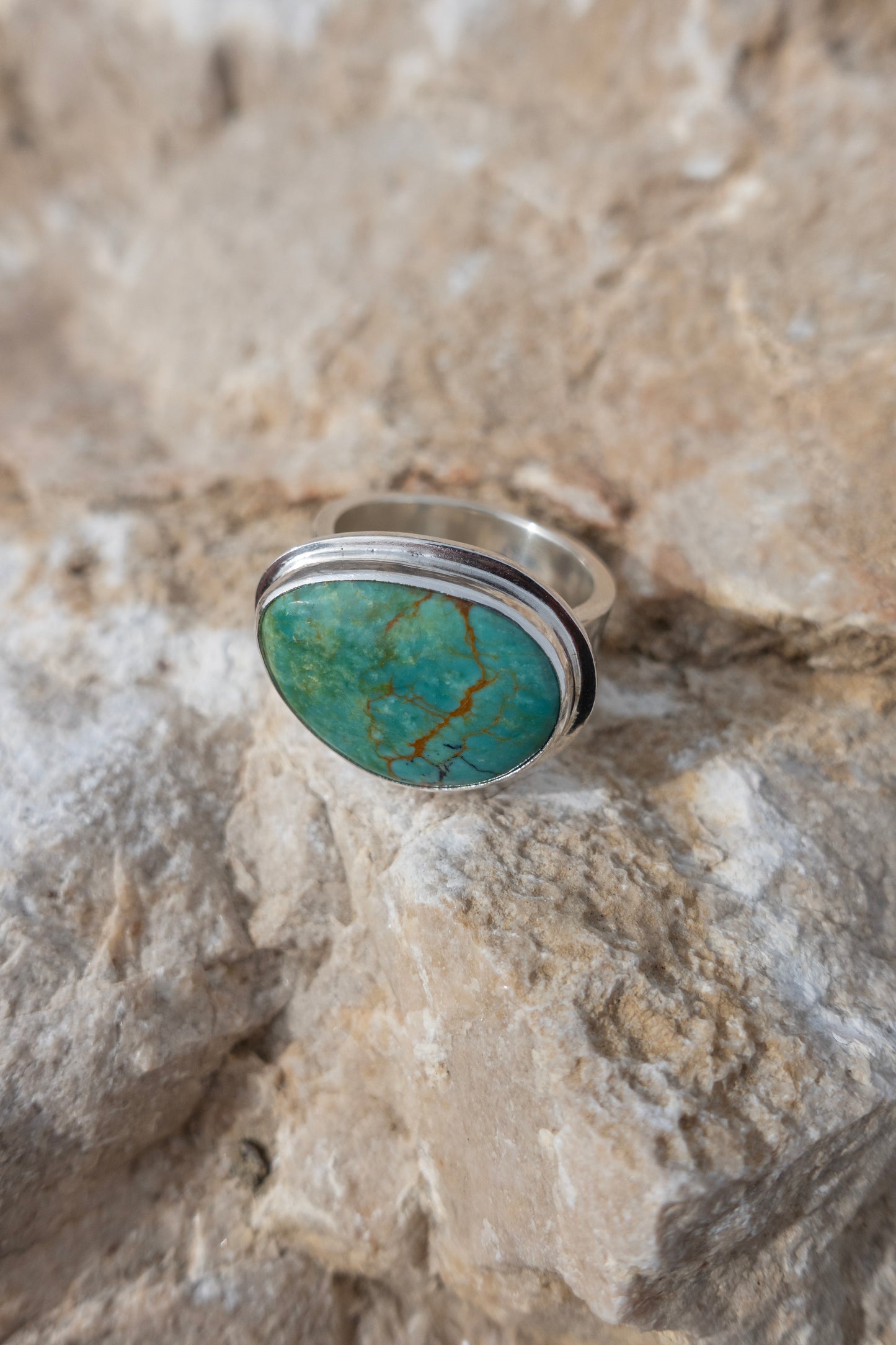 Freeform Turquoise Stout Ring Size 7