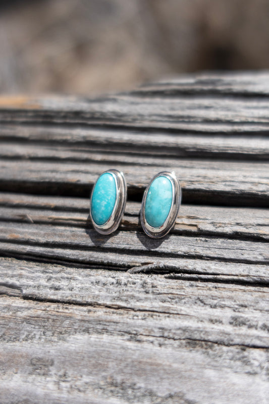 Turquoise Oval Studs