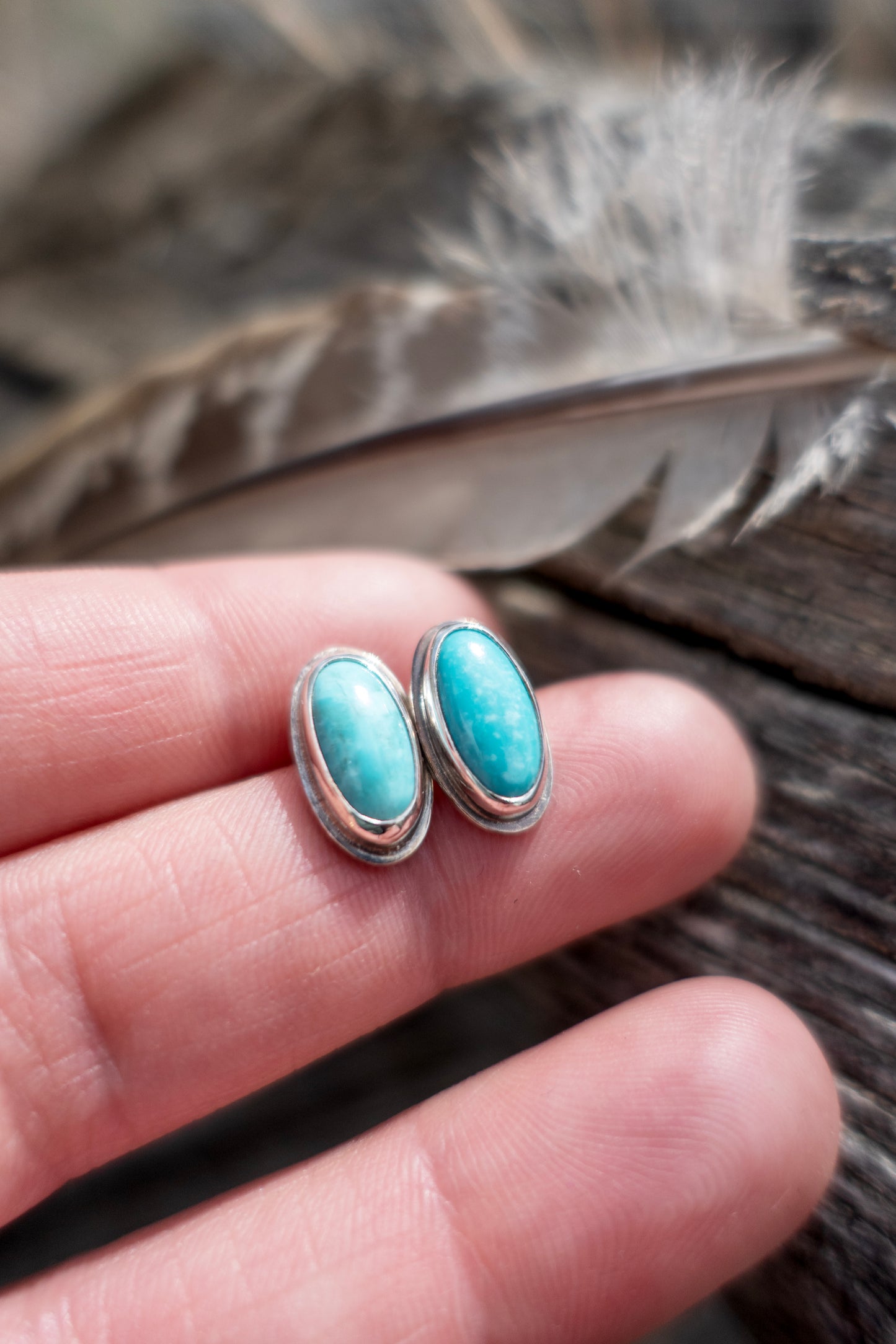 Turquoise Oval Studs