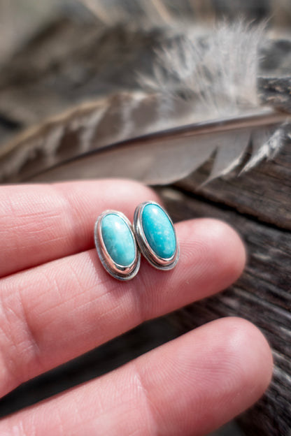 Turquoise Oval Studs