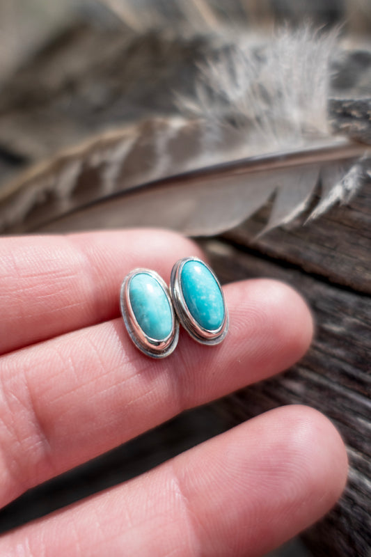 Turquoise Oval Studs