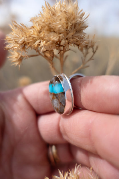 Royston "River" Turquoise size 7.5 Sterling Ring