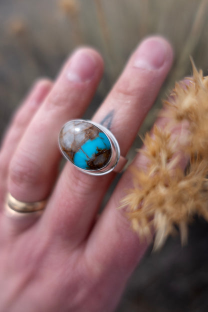 Royston "River" Turquoise size 7.5 Sterling Ring