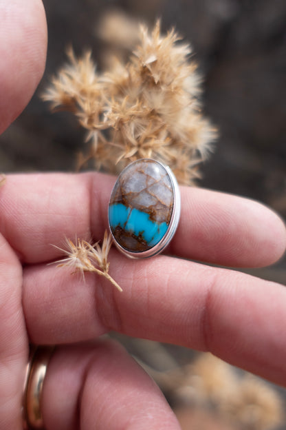 Royston "River" Turquoise size 7.5 Sterling Ring