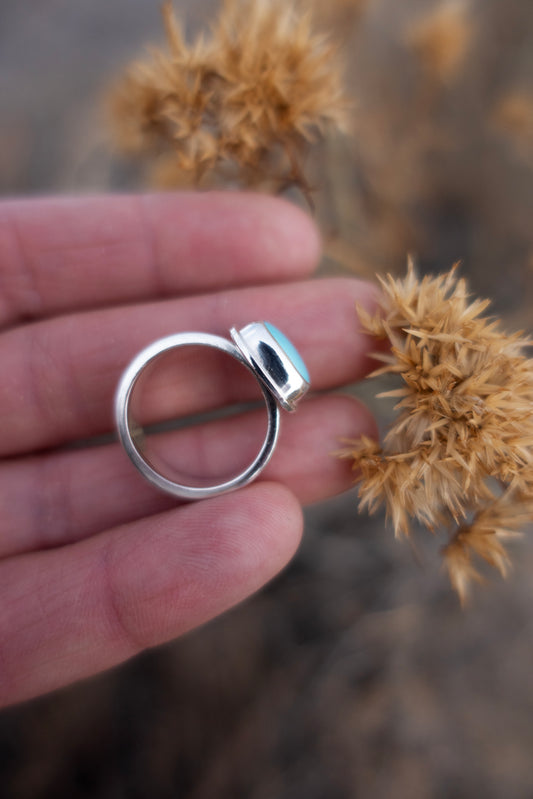 Brilliant Blue Sleeping Beauty size 7.25 Handmade Sterling Ring