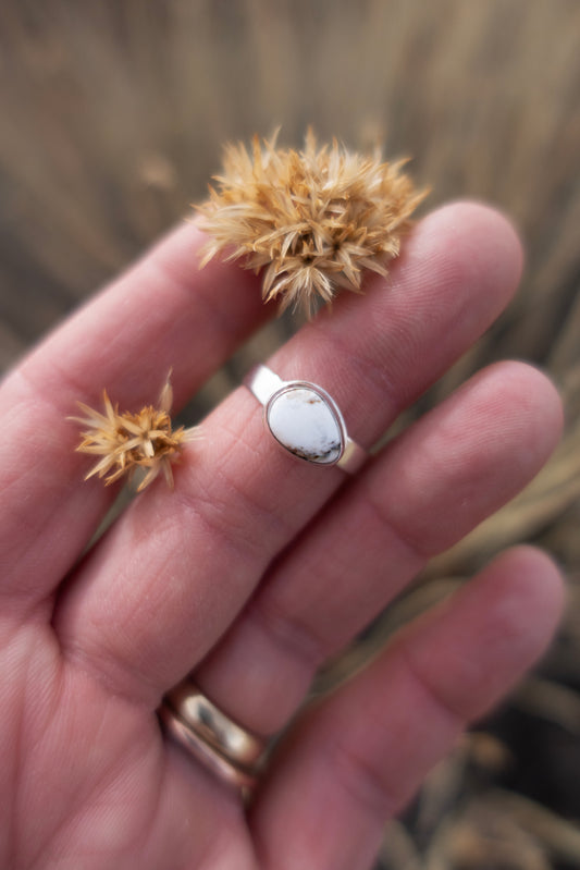 Little White Buffalo size 6.5 Sterling Ring