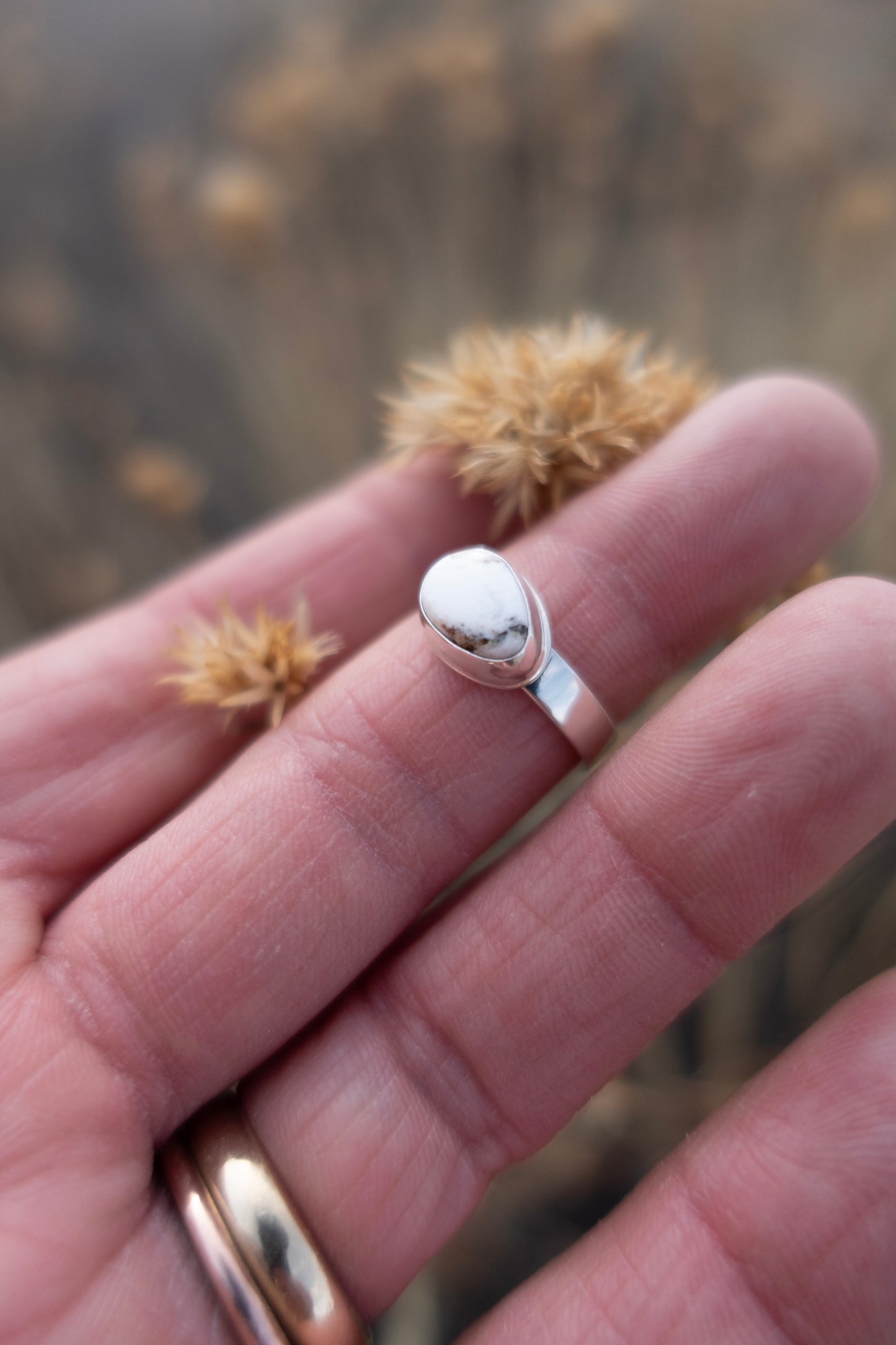 Little White Buffalo size 6.5 Sterling Ring