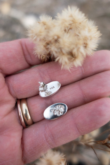 Oval Kingman Turquoise Handmade Stud Earrings