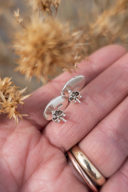 Oval Kingman Turquoise Handmade Stud Earrings