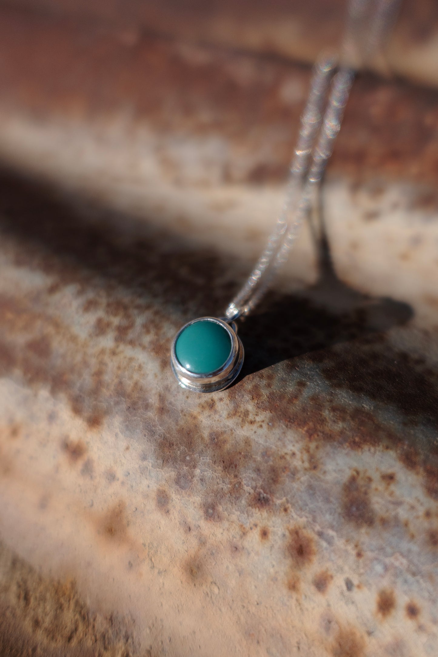 Handmade Fox Turquoise Charm - 20" Necklace