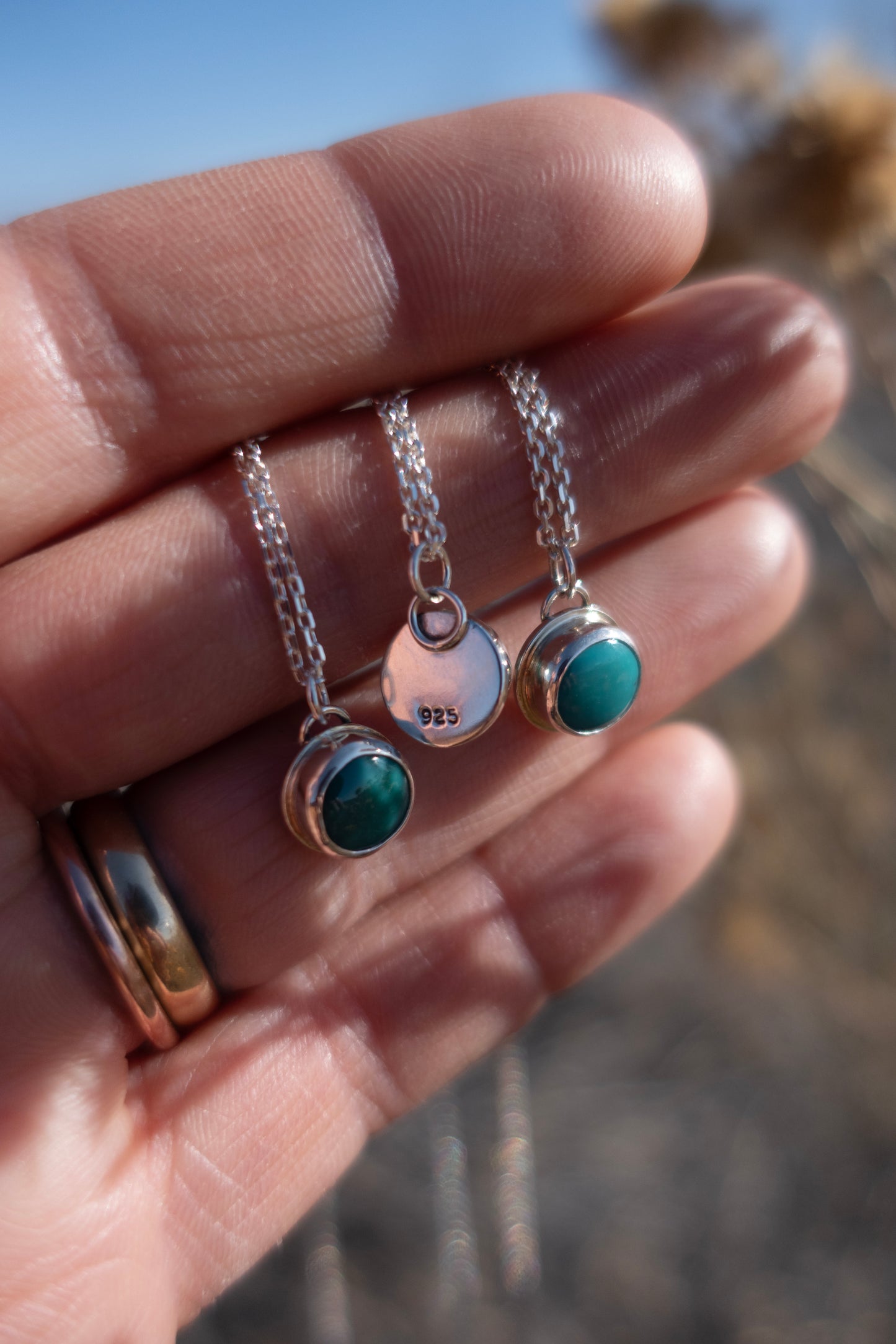 Handmade Fox Turquoise Charm - 20" Necklace