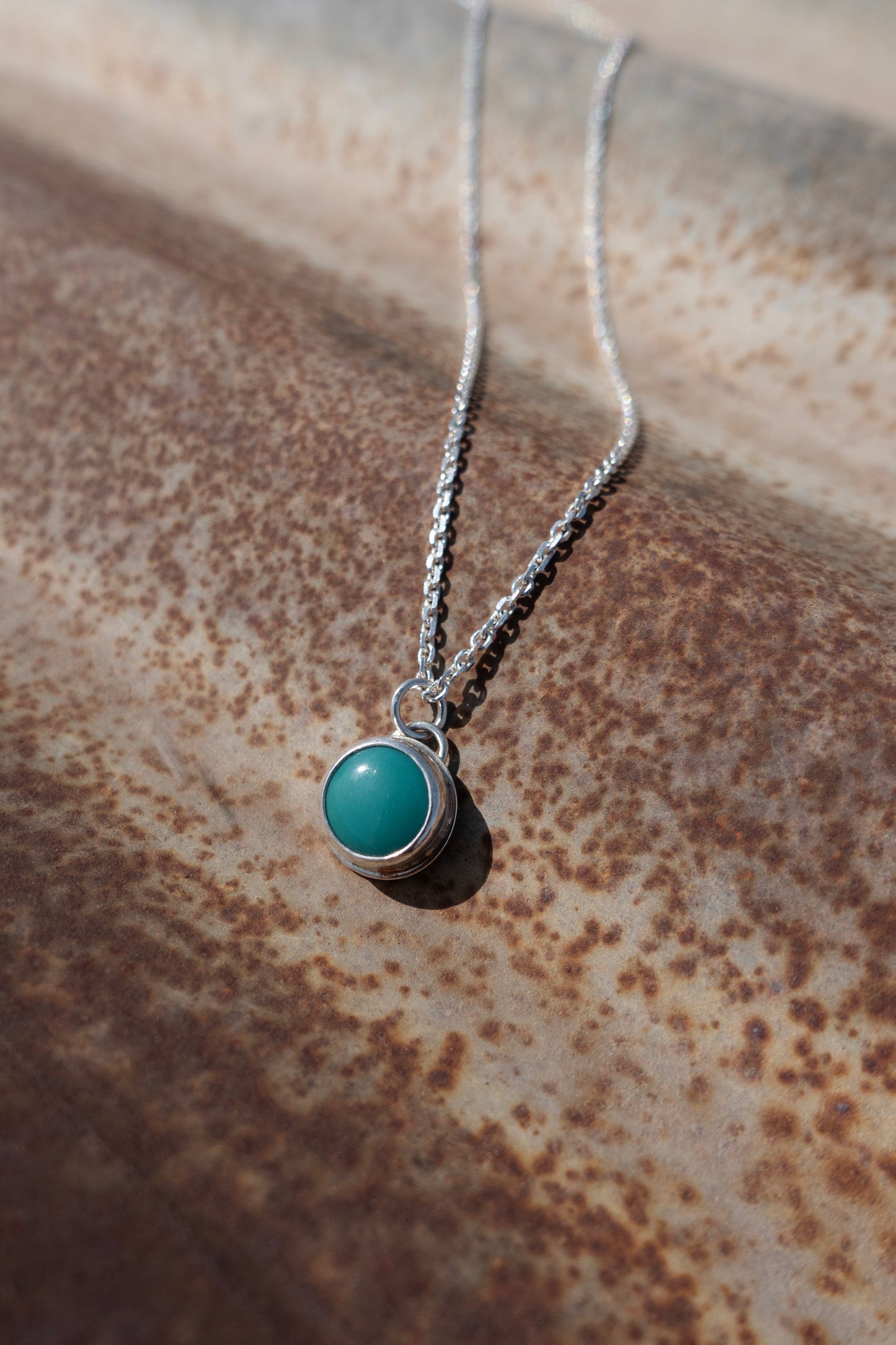 Handmade Fox Turquoise Charm - 20" Necklace