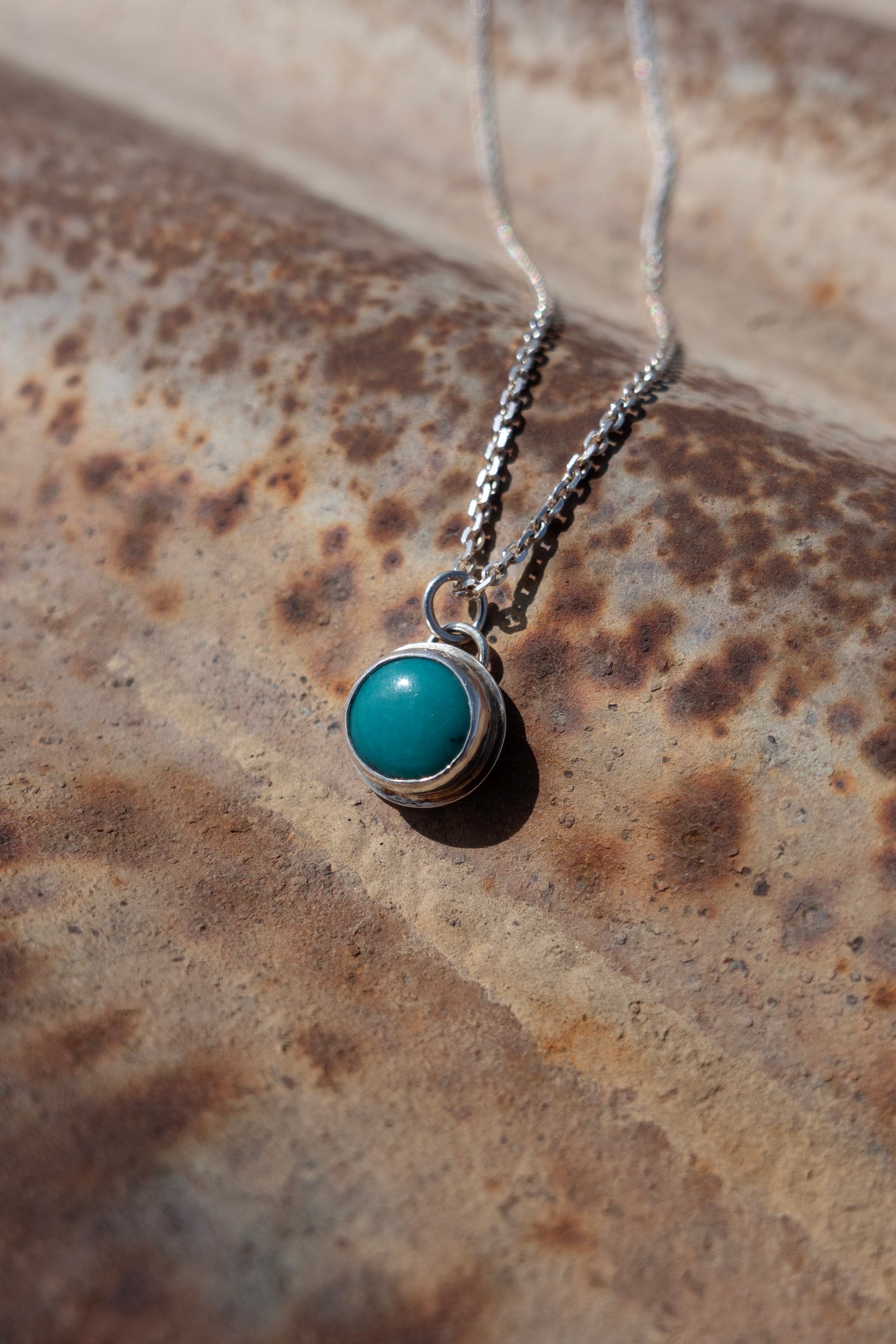 Handmade Fox Turquoise Charm - 20" Necklace