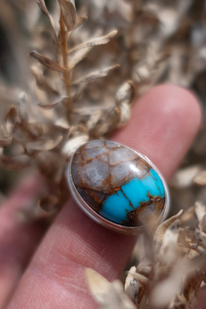 Royston "River" Turquoise size 7.5 Sterling Ring