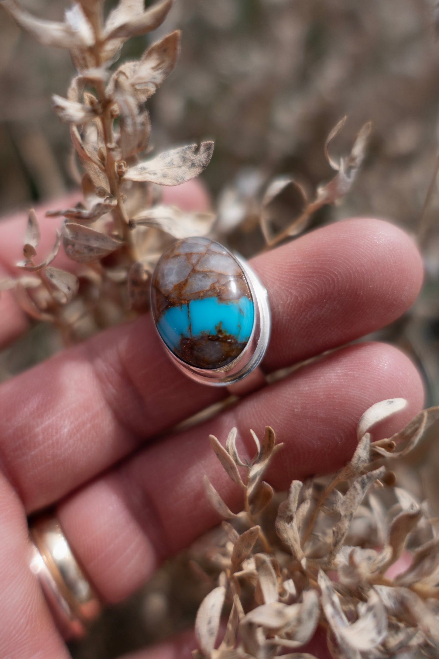 Royston "River" Turquoise size 7.5 Sterling Ring