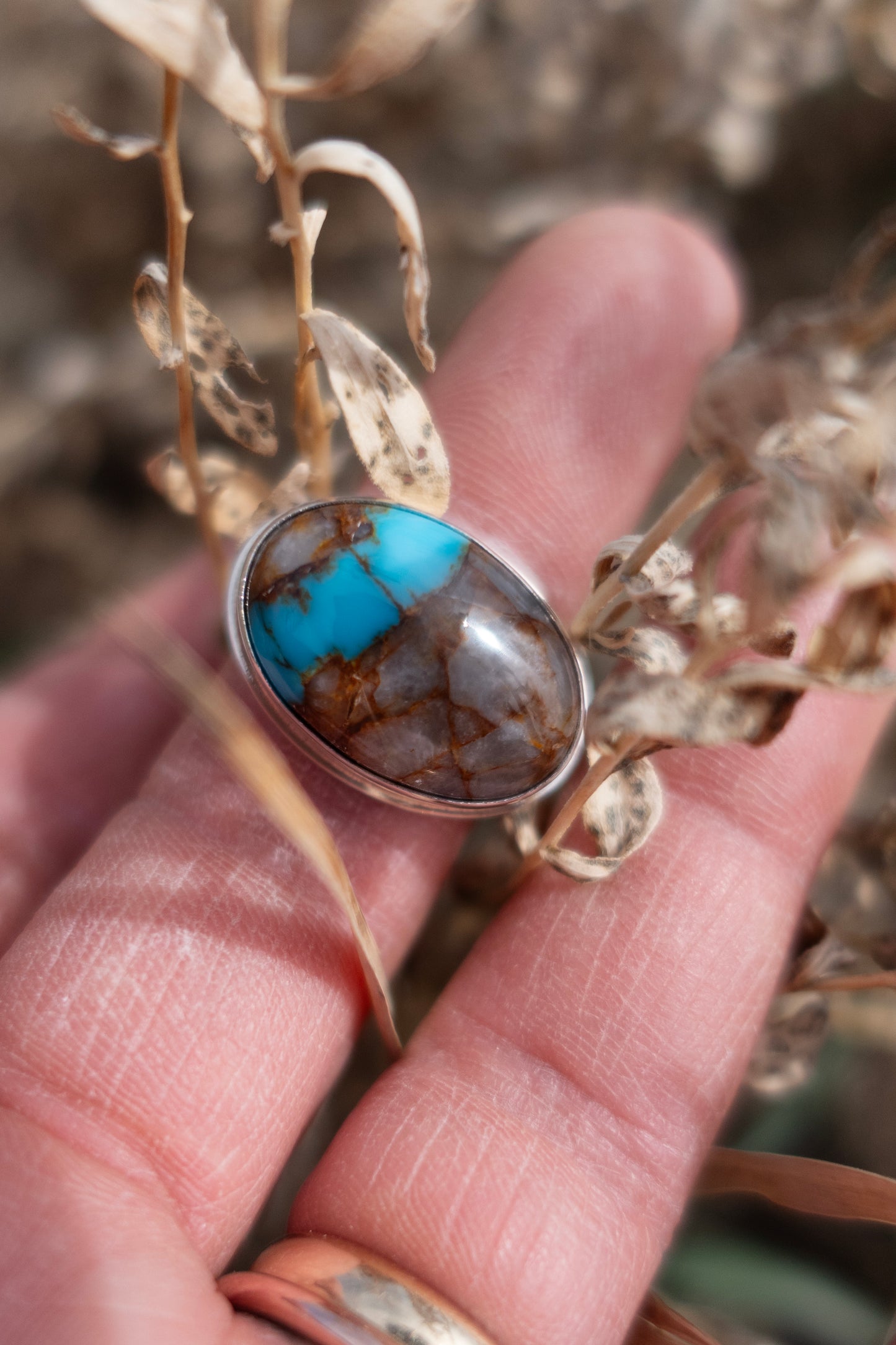 Royston "River" Turquoise size 7.5 Sterling Ring
