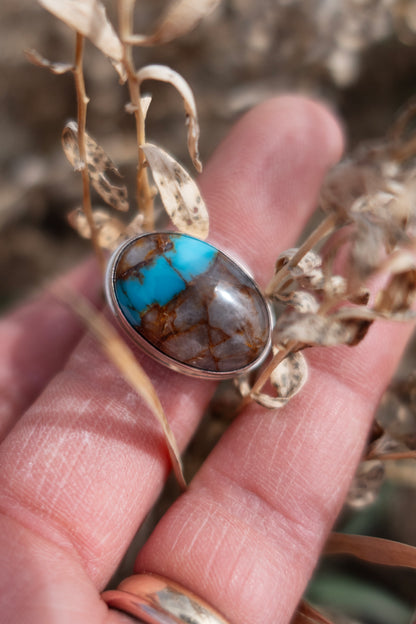 Royston "River" Turquoise size 7.5 Sterling Ring