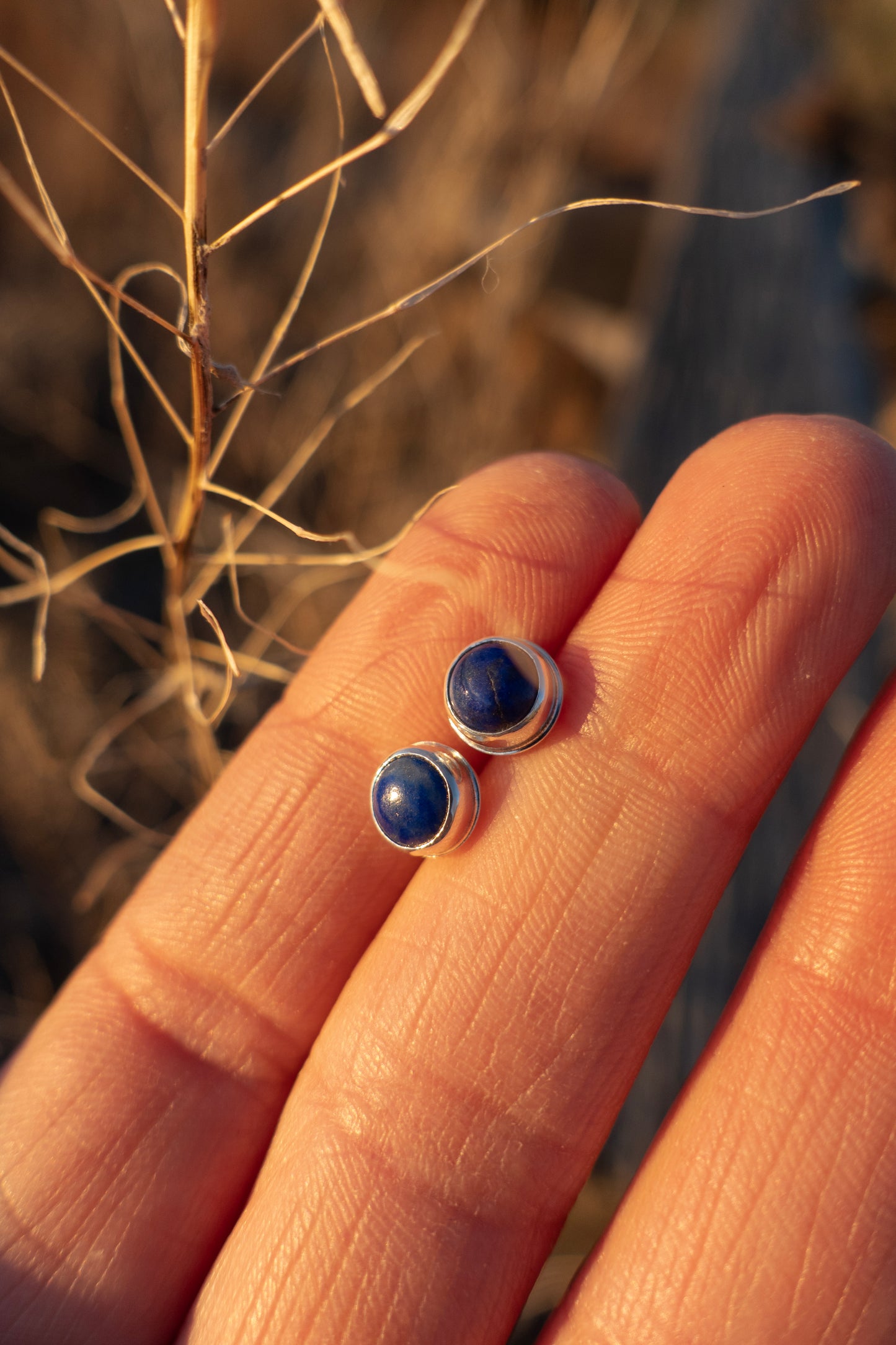 Lapis Lazuli Stud Earrings