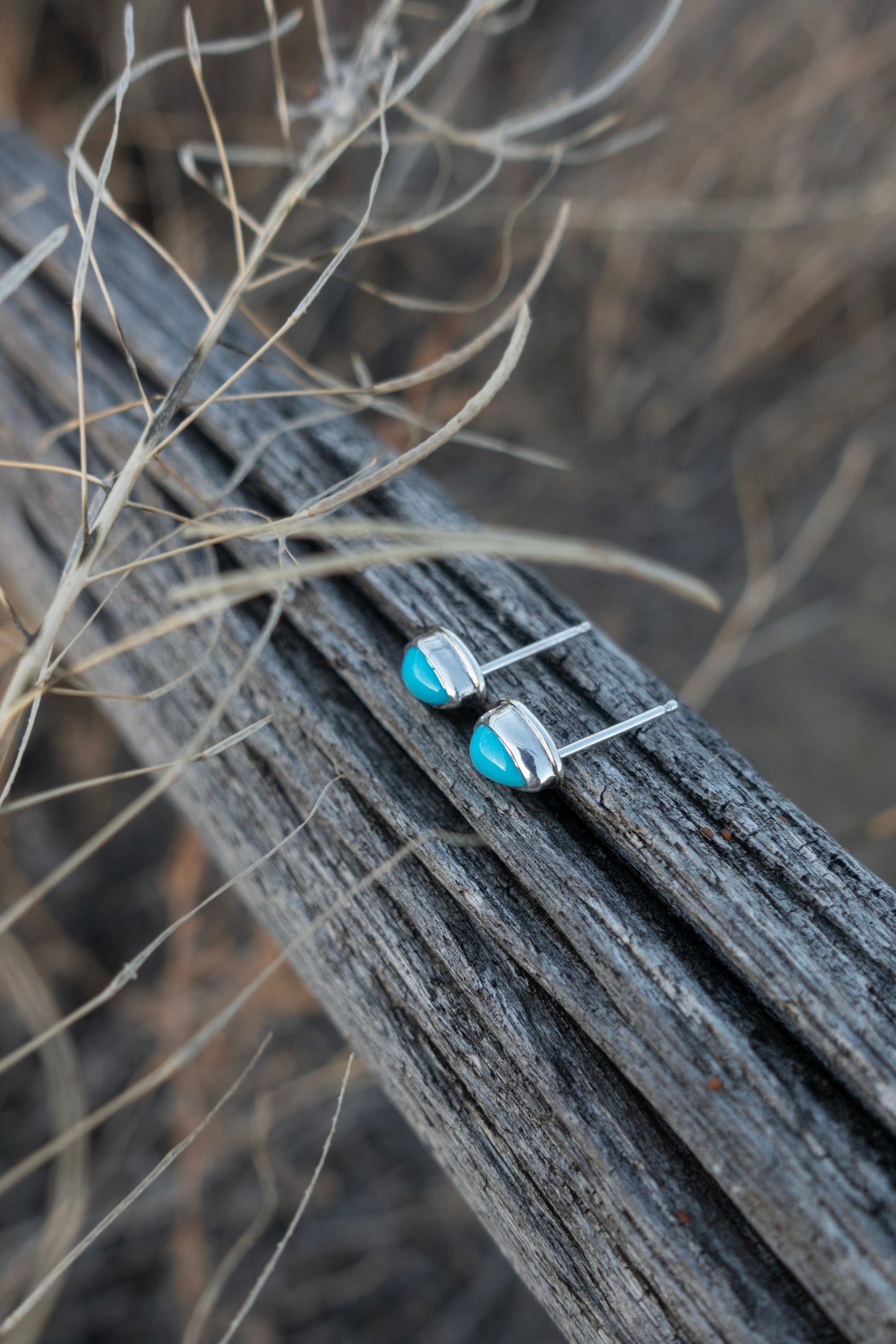 Sleeping Beauty Teardrop Stud Earrings