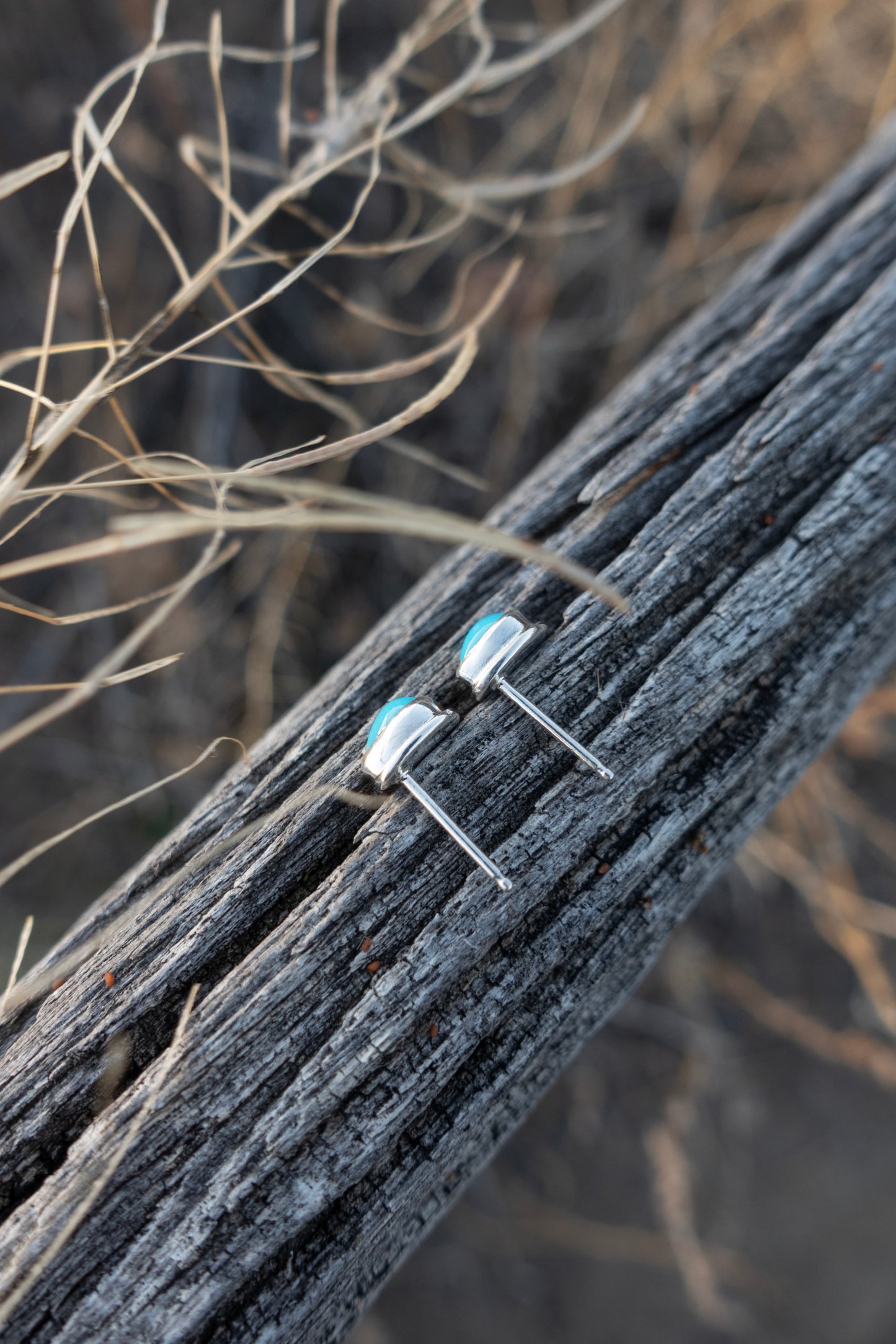 Sleeping Beauty Teardrop Stud Earrings