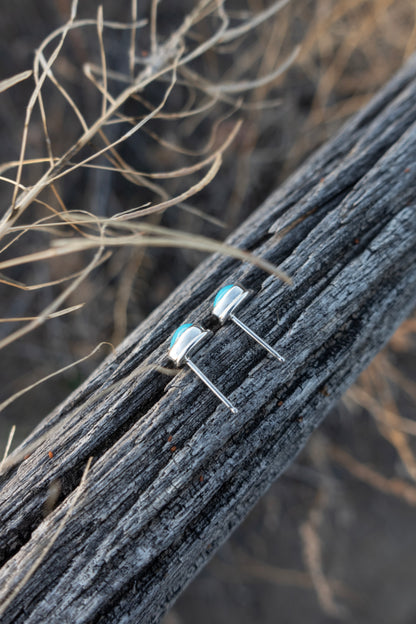 Sleeping Beauty Teardrop Stud Earrings