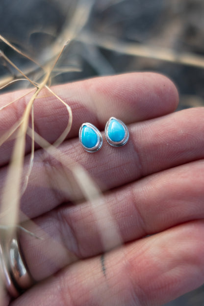 Sleeping Beauty Teardrop Stud Earrings