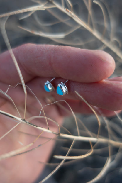 Sleeping Beauty Teardrop Stud Earrings