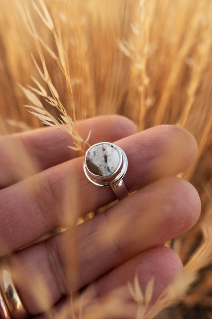 Round White Buffalo size 6 Ring