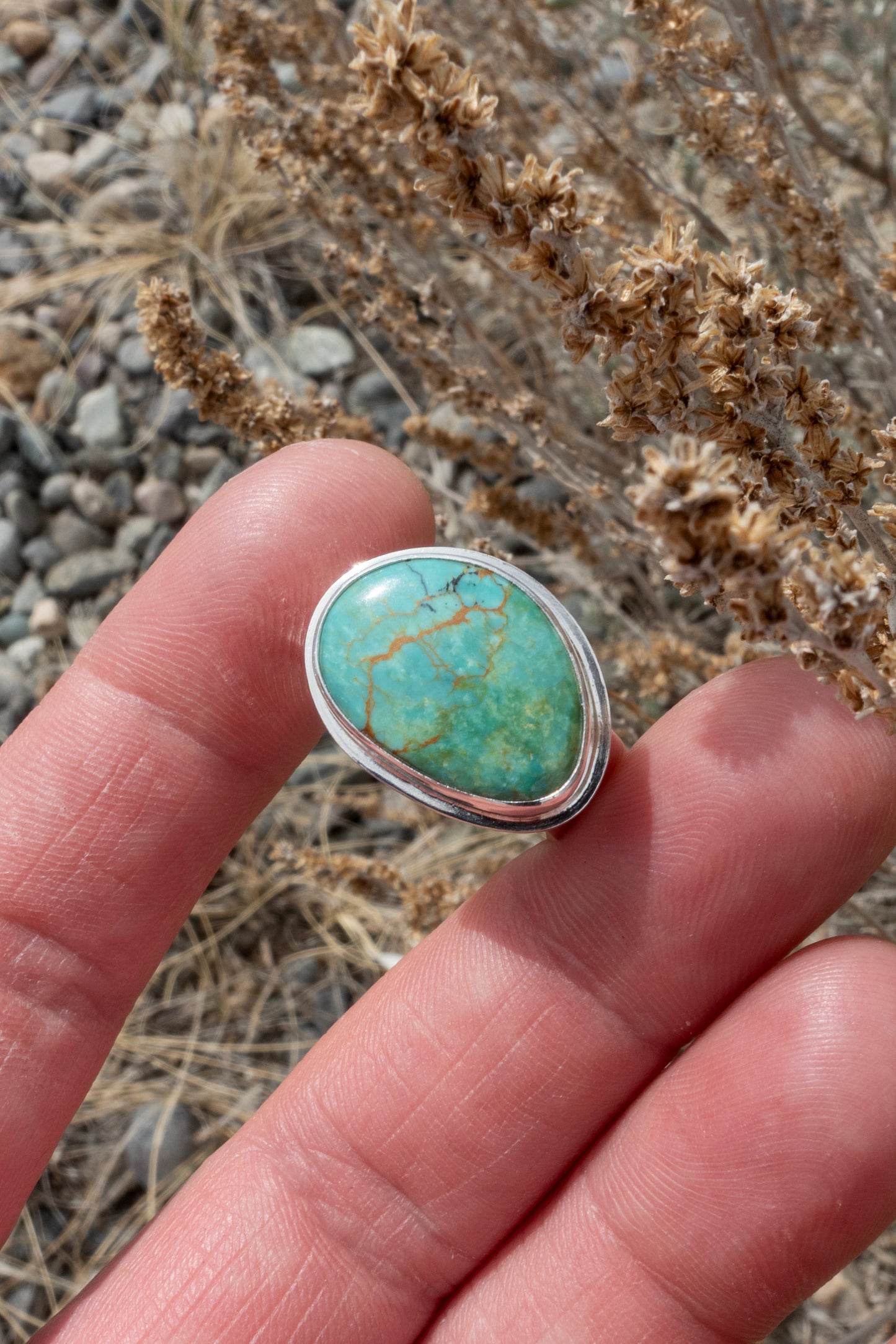 Freeform Turquoise Stout Ring Size 7